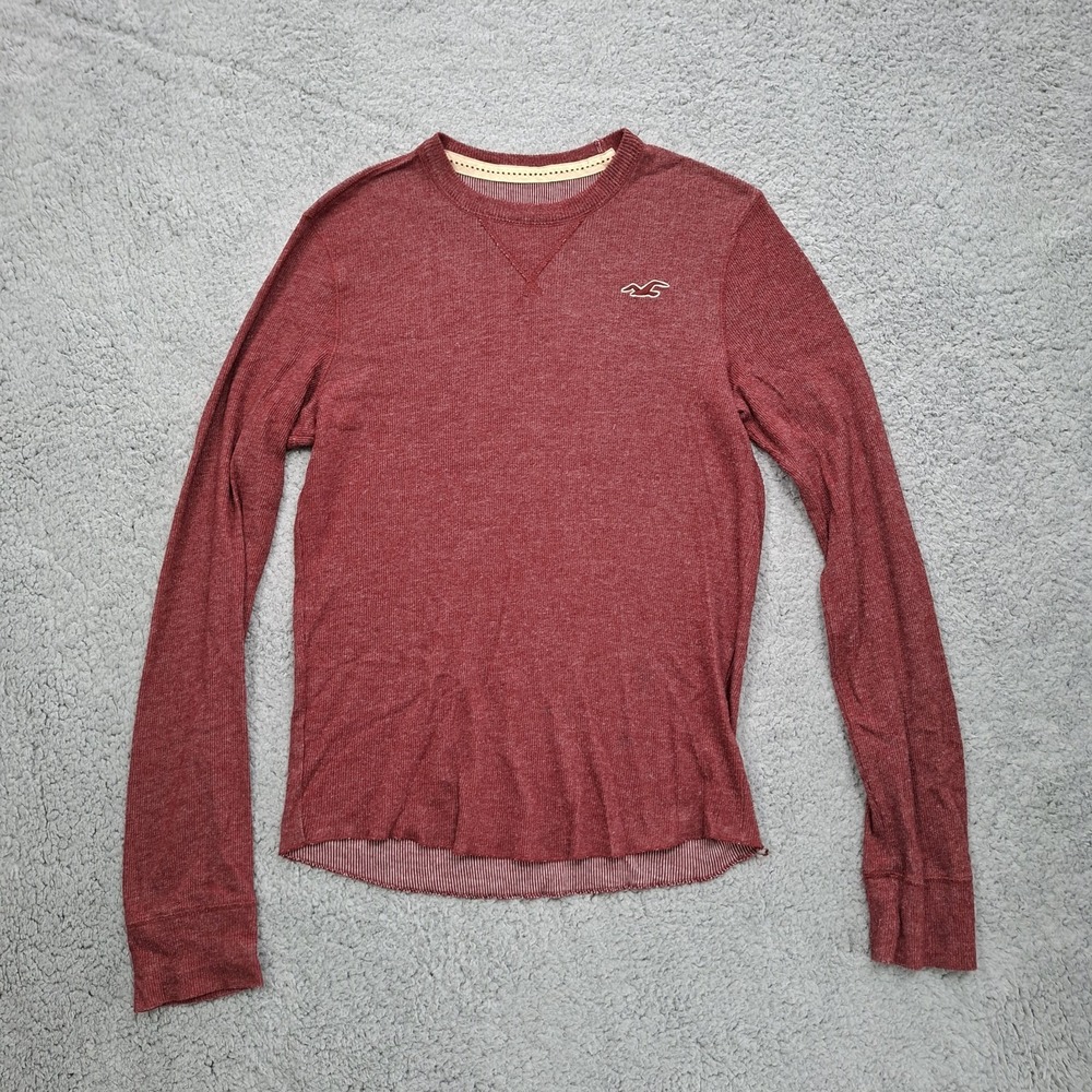 Vintage Hollister Thermal Shirt Mens M Ribbed Knit Seagull Y2K Hipster